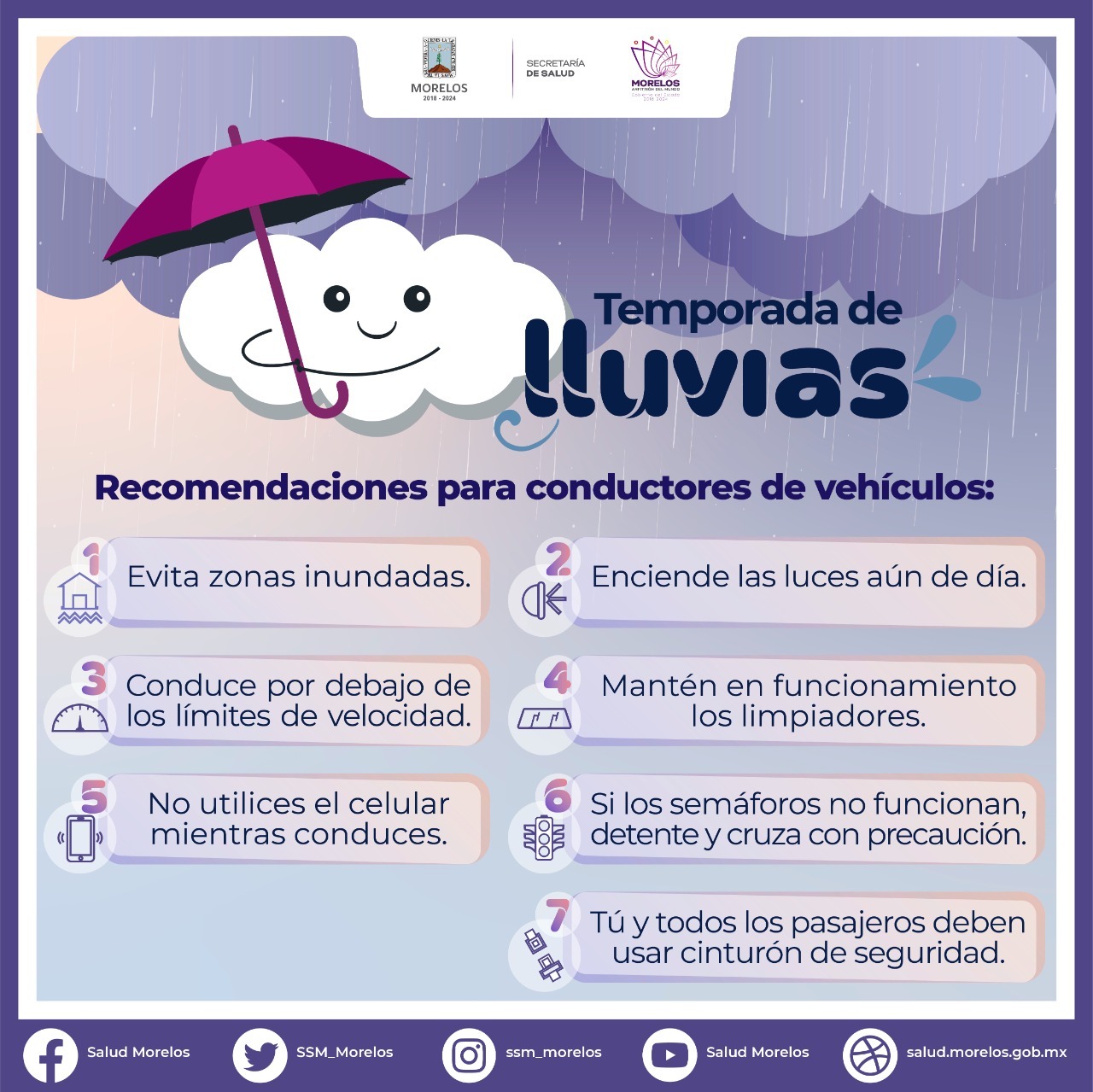 Emite SSM por temporada de lluvias MORELOS